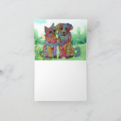 Kleurrijke hond en kat adoptie Wenskaart Kaart (Binnen)