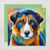 Kleurrijke hond gezicht close-up (Voorkant / Achterkant)