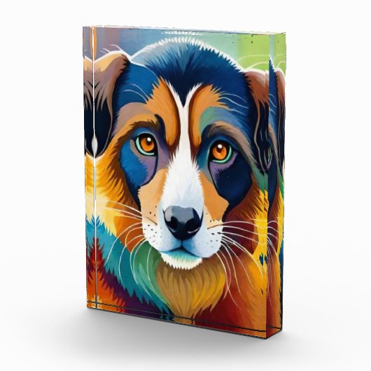 Kleurrijke hond gezicht close-up fotoblokken (Rechts)