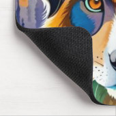 Kleurrijke hond gezicht close-up muismat (Hoek)