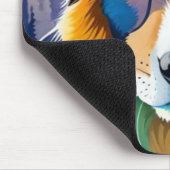 Kleurrijke hond gezicht close-up muismat (Hoek)