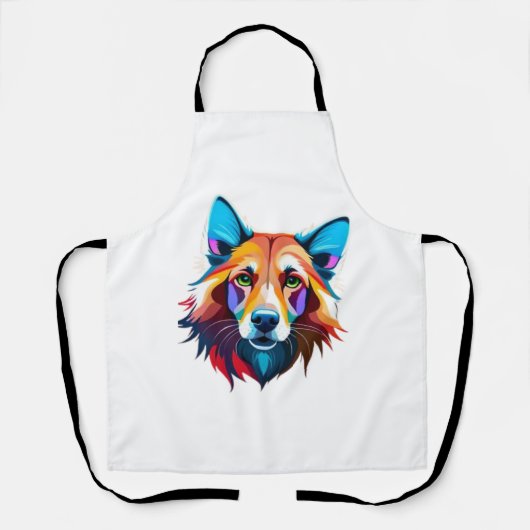 Kleurrijke Hond Grafisch - 3 Schort (Voorkant)