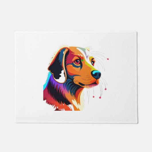 Kleurrijke Hond Graphic - Deurmat (Voorkant)