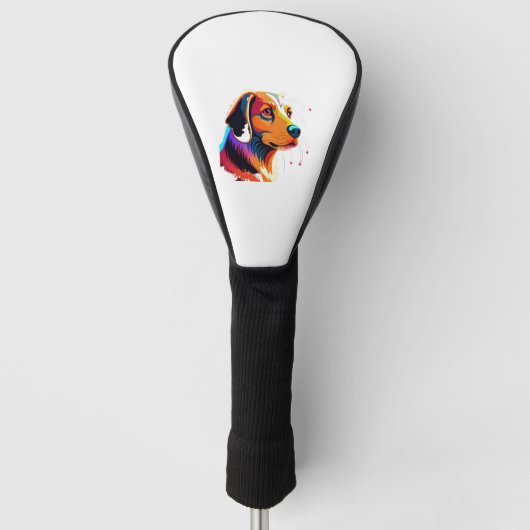 Kleurrijke Hond Graphic - Golfheadcover (Voorkant)