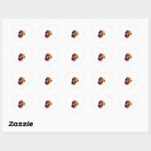 Kleurrijke Hond Graphic - Hart Sticker (Vel)