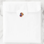 Kleurrijke Hond Graphic - Hart Sticker (Tas)