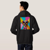 Kleurrijke Hond Hoodie (Achterkant volledig)