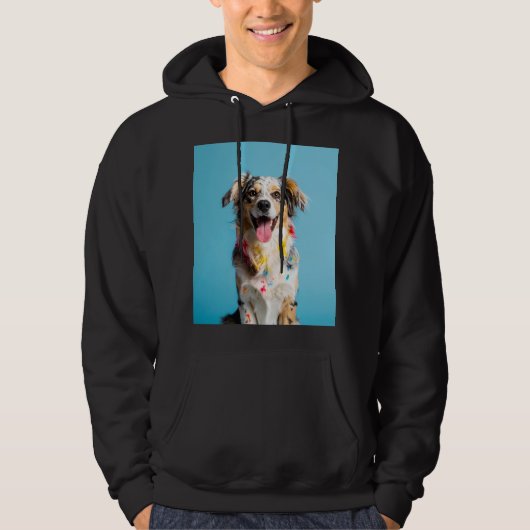 Kleurrijke Hond Hoodie (Voorkant)