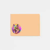 Kleurrijke hond in regenboog Schattigee en moderne Post-it® Notes (Voorkant)