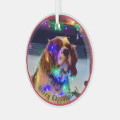 Kleurrijke Hond Kerst Ornament (Voorkant links)