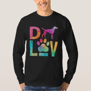 Kleurrijke Hond Lieftde Poot Watercolor Kunst T-shirt