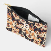 Kleurrijke hond, monogram dierpatroon etui (Open)