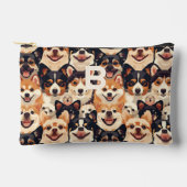 Kleurrijke hond, monogram dierpatroon etui (Voorkant)