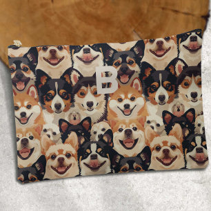 Kleurrijke hond, monogram dierpatroon etui