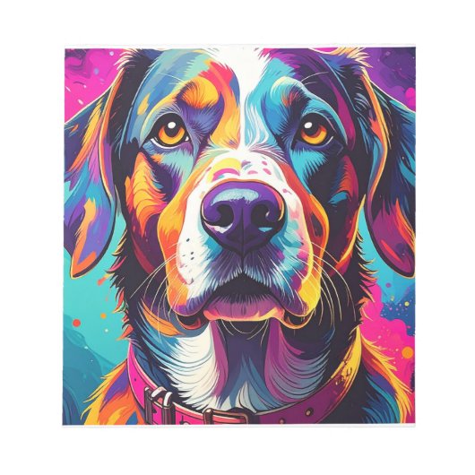 kleurrijke hond notitieblok (Voorkant)