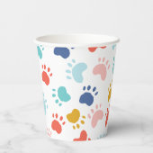 Kleurrijke hond Paw Party Papieren Bekers (Achterkant)