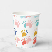 Kleurrijke hond Paw Party Papieren Bekers (Rechts)