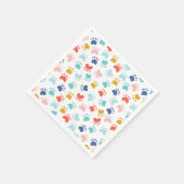 Kleurrijke hond Paw Party Servet (Hoek)