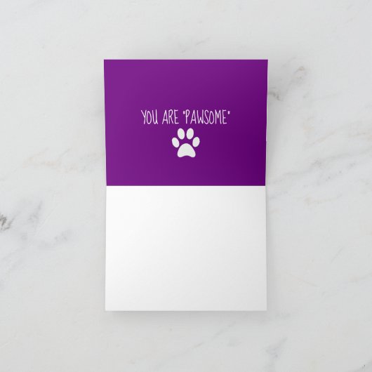 Kleurrijke hond Pawprint Bedankkaart (Binnen)