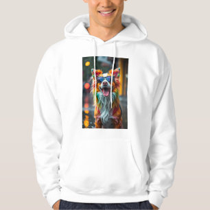 Kleurrijke Hond Pop Art Spetter Hoodie