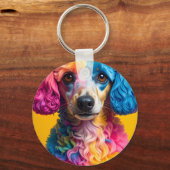 Kleurrijke Hond Sleutelhanger (Voorkant)