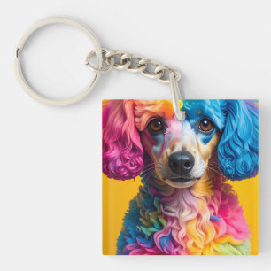Kleurrijke Hond Sleutelhanger