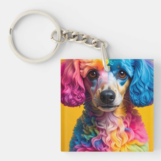 Kleurrijke Hond Sleutelhanger (voorkant)