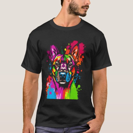 Kleurrijke Hond T-shirt (Voorkant)