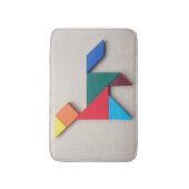 Kleurrijke hond Tangram Badmat (Voorkant Verticaal)