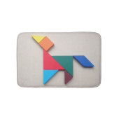 Kleurrijke hond Tangram Badmat (Voorkant)