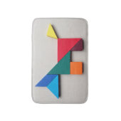 Kleurrijke hond Tangram Badmat (Voorkant Verticaal)
