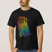 Kleurrijke Hond Tibetaanse Spaniël Graphic Pet Ani T-shirt (Voorkant)