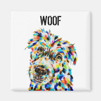 Kleurrijke Hond Woof Magnet