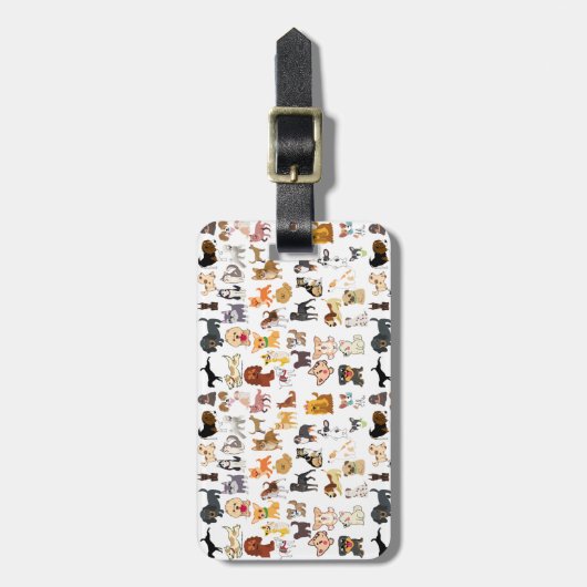 Kleurrijke honden bagagelabel (Voorkant verticaal)