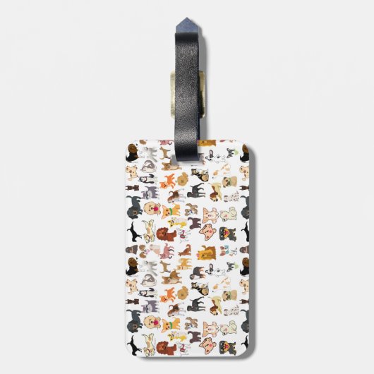 Kleurrijke honden bagagelabel