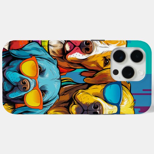 Kleurrijke honden Case-Mate iPhone case (Achterkant (horizontaal))