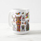 Kleurrijke honden-, katten- en dierenassortiment M Koffiemok (Voorkant links)