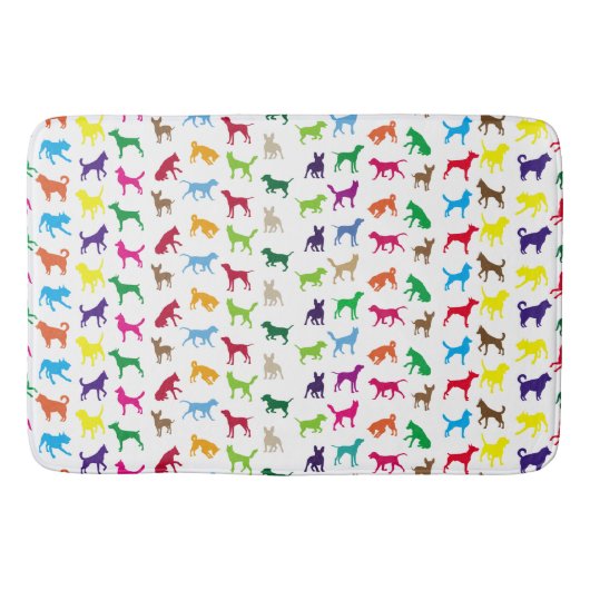 Kleurrijke honden silhouettes badmat (Voorkant)