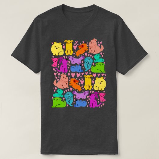 Kleurrijke honden t-shirt (Design voorkant)