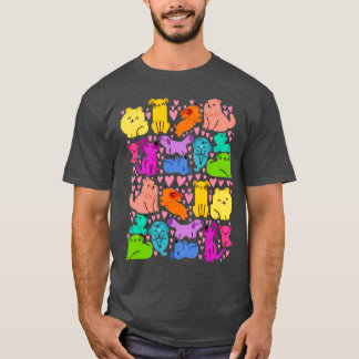 Kleurrijke honden t-shirt
