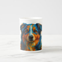 Kleurrijke hondenkoffie Mok