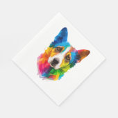 Kleurrijke hondenkunstwerken servet (Hoek)