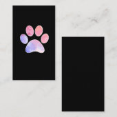 Kleurrijke hondenliefhebber-pagina met hondenpootd visitekaartje (Voorkant / Achterkant)