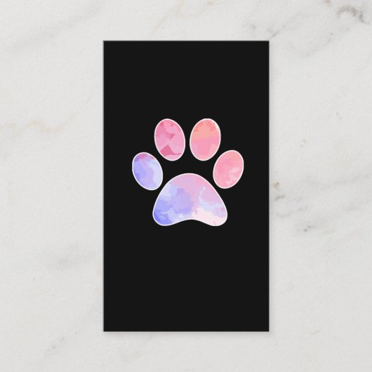 Kleurrijke hondenliefhebber-pagina met hondenpootd visitekaartje (Voorkant)
