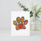 Kleurrijke Hondenliefhebber Tekening Waterverf Briefkaart (Staand voorkant)