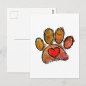 Kleurrijke Hondenliefhebber Tekening Waterverf Briefkaart (Voorkant / Achterkant)