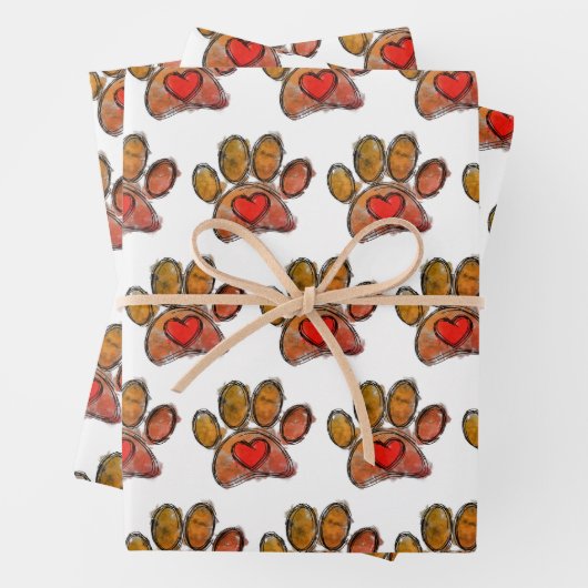 Kleurrijke Hondenliefhebber Tekening Waterverf Inpakpapier Vel (In situ)