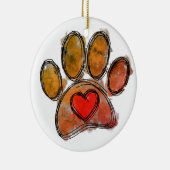 Kleurrijke Hondenliefhebber Tekening Waterverf Keramisch Ornament (Rechts)