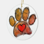 Kleurrijke Hondenliefhebber Tekening Waterverf Keramisch Ornament (Links)