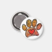 Kleurrijke Hondenliefhebber Tekening Waterverf Magneet (Voorkant / Achterkant)